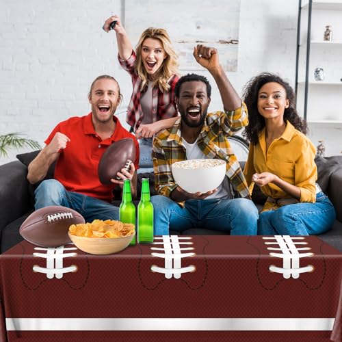 Football Party Decorations 3 Pack Football Disposable Tablecloth Plastic Touchdown Table Cover Football Tablecloth for Birthday Party Football Theme Party Games Sports Party Decorations 54 X 108 in - Image 6
