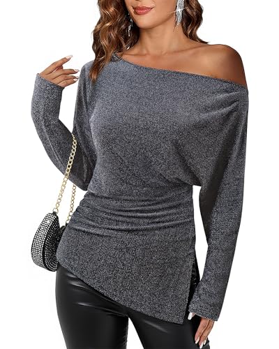 Vafoly Bluse Damen Elegant Langarm: Tunika für Frauen Wickelbluse...