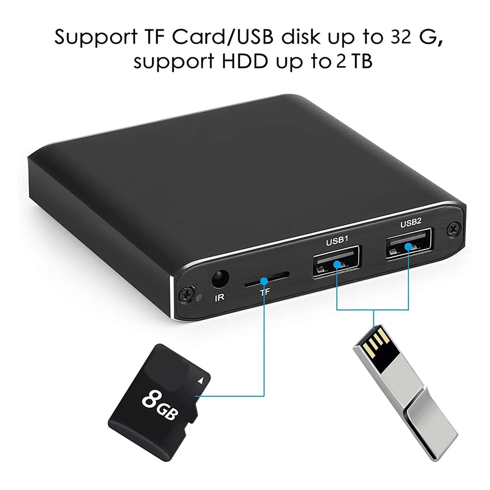 Mini 4K 265 Reproductor de Publicidad Media Player Soporte TF Tarjeta de Disco USB 1080P Full HD Multimedia HDD Player Enchufe de la UE