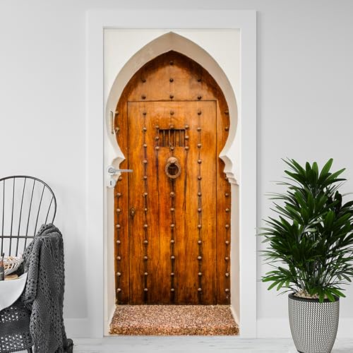 Vinilos Para Puertas 77X200Cm Madera Vinilo Puerta 3D Pegatinas Para La Renovación De La Puerta Arte Mural Etiqueta Carteles Pegatinas De Pared Diy Decoraciones
