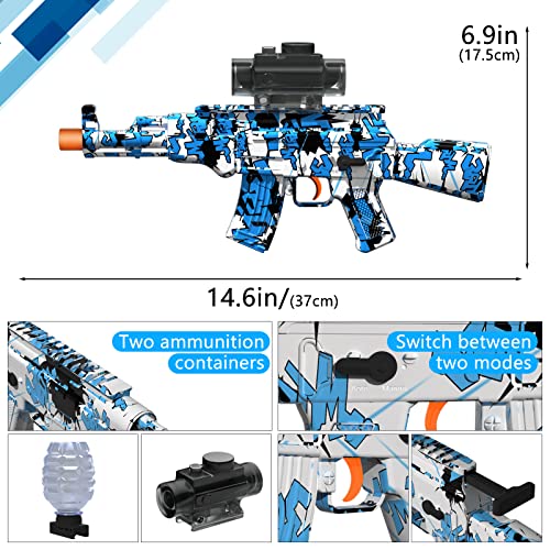 Nununary Gel Ball Blaster Automatic Splatter Ball Toys Electric With 40000 Water Beads And Goggles, Outdoor Activity Game Holiday Toy Age 12+ Blue #TOP1