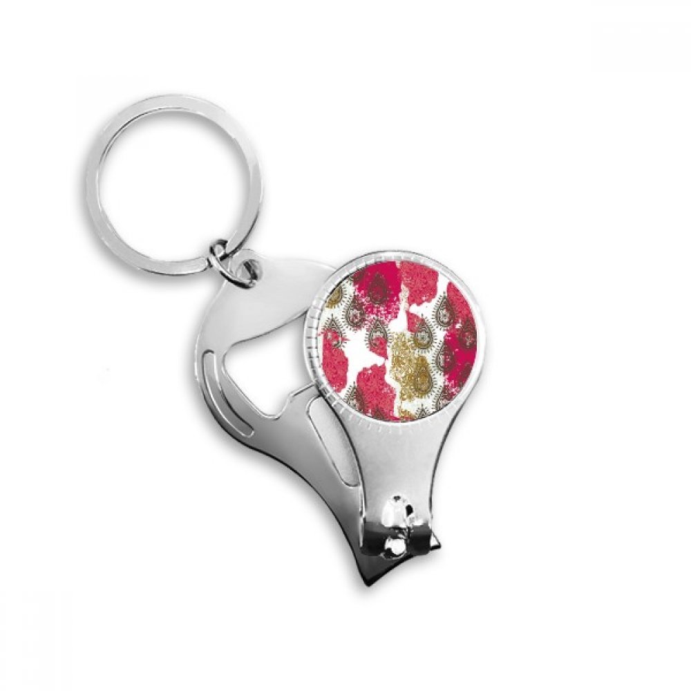 Pince à ongles au motif de fleur jaune et rouge pour votre routine beauté