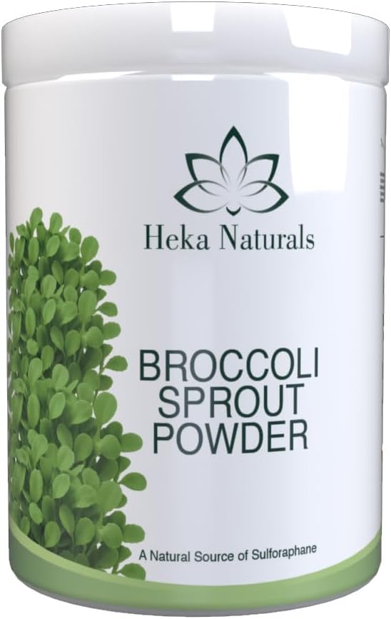 Heka Naturals Organic Broccoli Sprout Powder - 100% Pure Superfood from Germinated Seeds - Sulforaphane Rich, Vegan, GMO Free, No Additives (Extra Large (35oz))