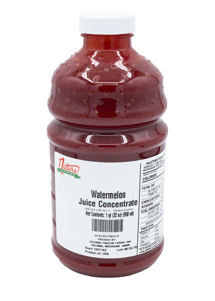 Nature Blessed 100% Pure Watermelon Concentrate - 1 Quart (1/32 fl oz bottle), Applications: Home Wine Making, Brewing, Distilling, Smoothies