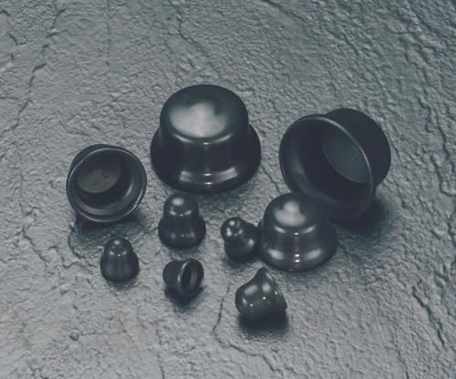 Image of Caplugs HVTP-55 HVTP Series - Flex500 Tapered Plugs, 25 Pack, Black Vinyl, to Plug Standard Thread 7 /8 inch, Flanged, Masking, Plating, Powder Coating, High Temp Resistant, Easy Removal (99390119)
