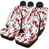GDSJEGQM Car Seat Covers Full Set - Red Blood or Paint Splatters Illustration of Different Splashes Protector Cover Interior Auto Decor Accessories Fit Most Vehicles, Multicolor