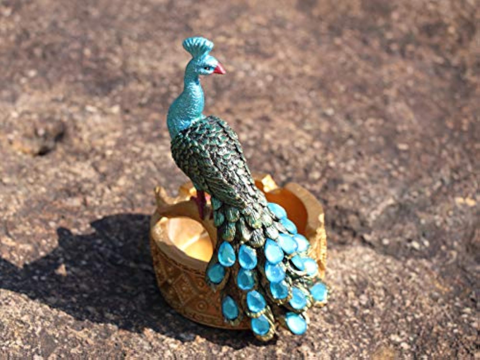 Resin Peacock Decor Ashtray, Unique Bird Figurine