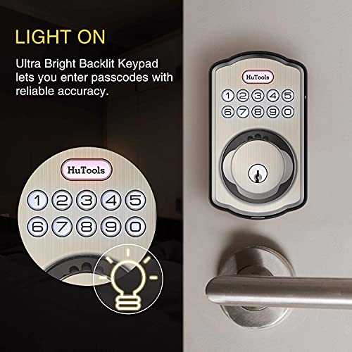 Keyless Entry Door Lock Deadbolt, HuTools Digital Front Door Locks with