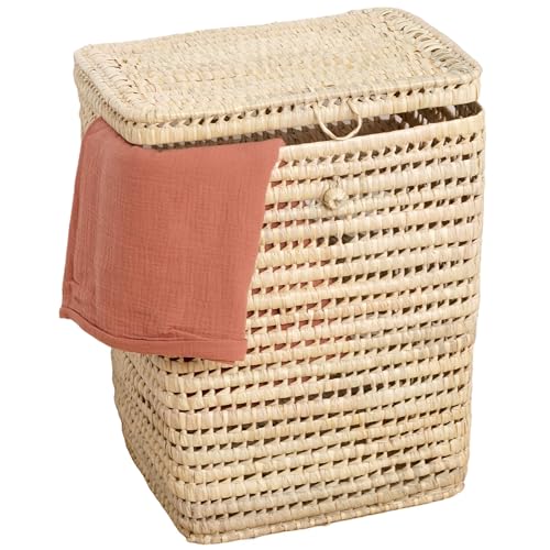 Bohome Living - Panier à Linge en Osier Tressé, Panier de Rangement Naturel, Fait main