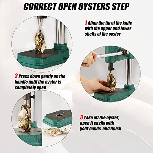 Set di utensili per ostriche in acciaio inossidabile, apri ostriche manuale per aprire facilmente ostriche, vongole, crostacei, capesante a casa