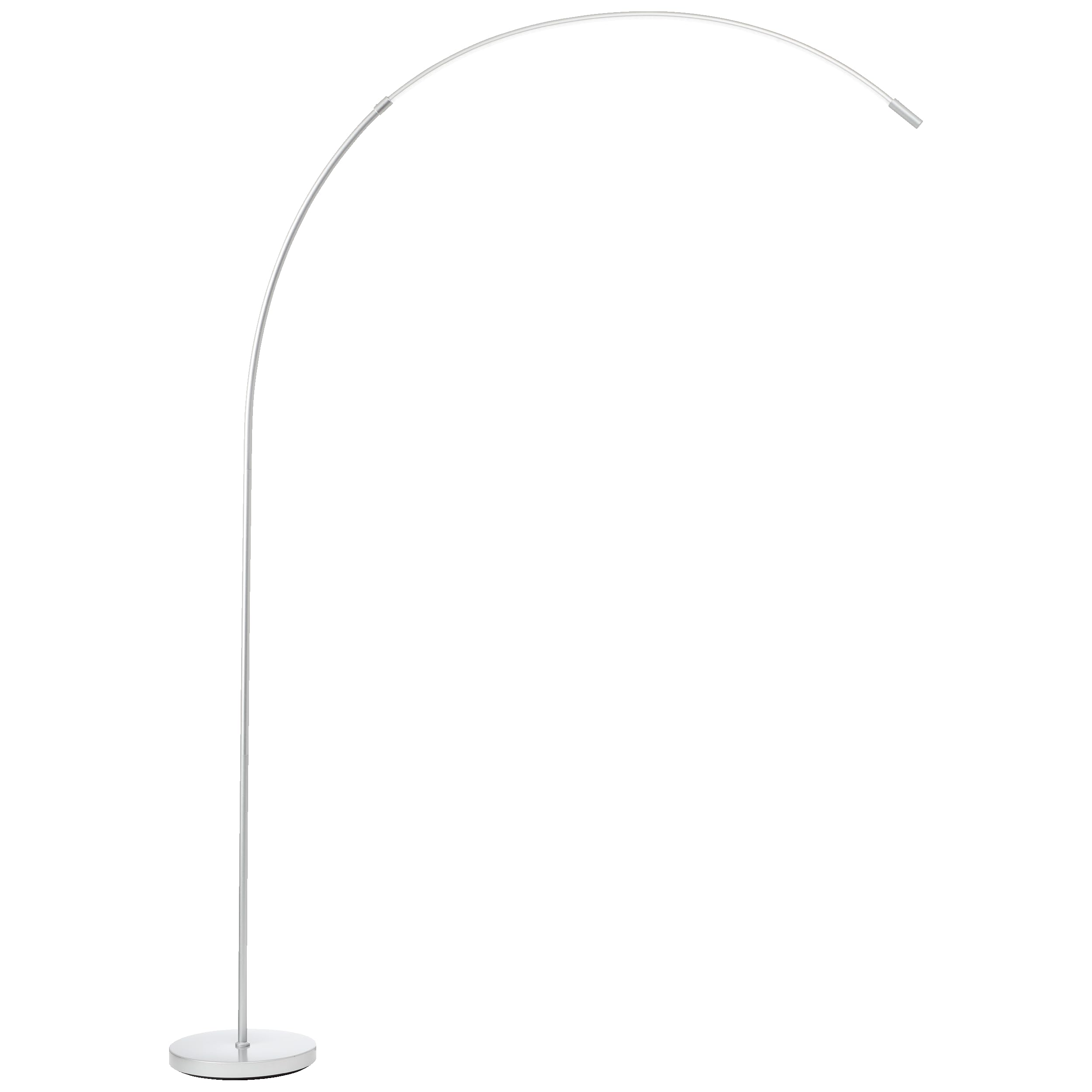 Lightbox LED Bogenstehlampe | 1,7 m Höhe | Stehleuchte mit Kopf-Schalter, dimmbar (CCT) | LED Lampe (1440lm, 18W) | Standleuchte auch als Schlafzimmer, Büro und Flur Lampe | aus Metall in Silberfarben