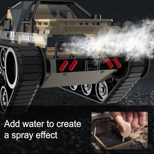 Image of Samtop Remote Control Tank 1 /16 Scale High Speed RC Offroad Crawler for Kids, 2.4Ghz Remote Control Crawler Drift Tank Army Truck with 2 Batteries, 360Rotating Drifting Truck Toy Gifts