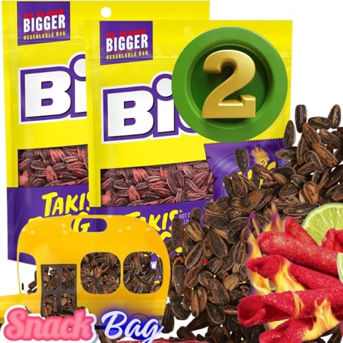 (PACK OF 2) Big Sunflower Seed Fuego Hot Chili & Lime Roasted - Comes With One Bus Resealable ZipBag (2 Bags, Fuego)