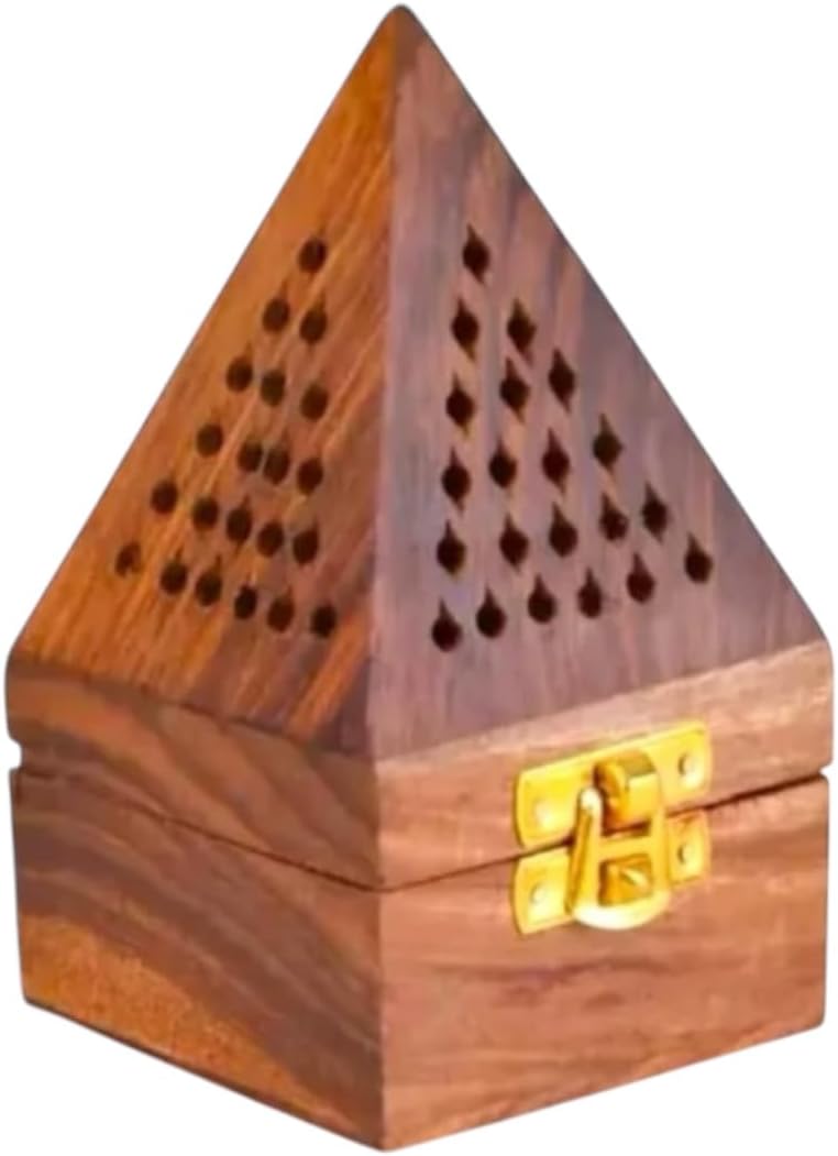 Wooden Sambrani DhoopBatti Stand Incense Holder with Ash CatcherHandcrafted Traditional Design for Aromatic