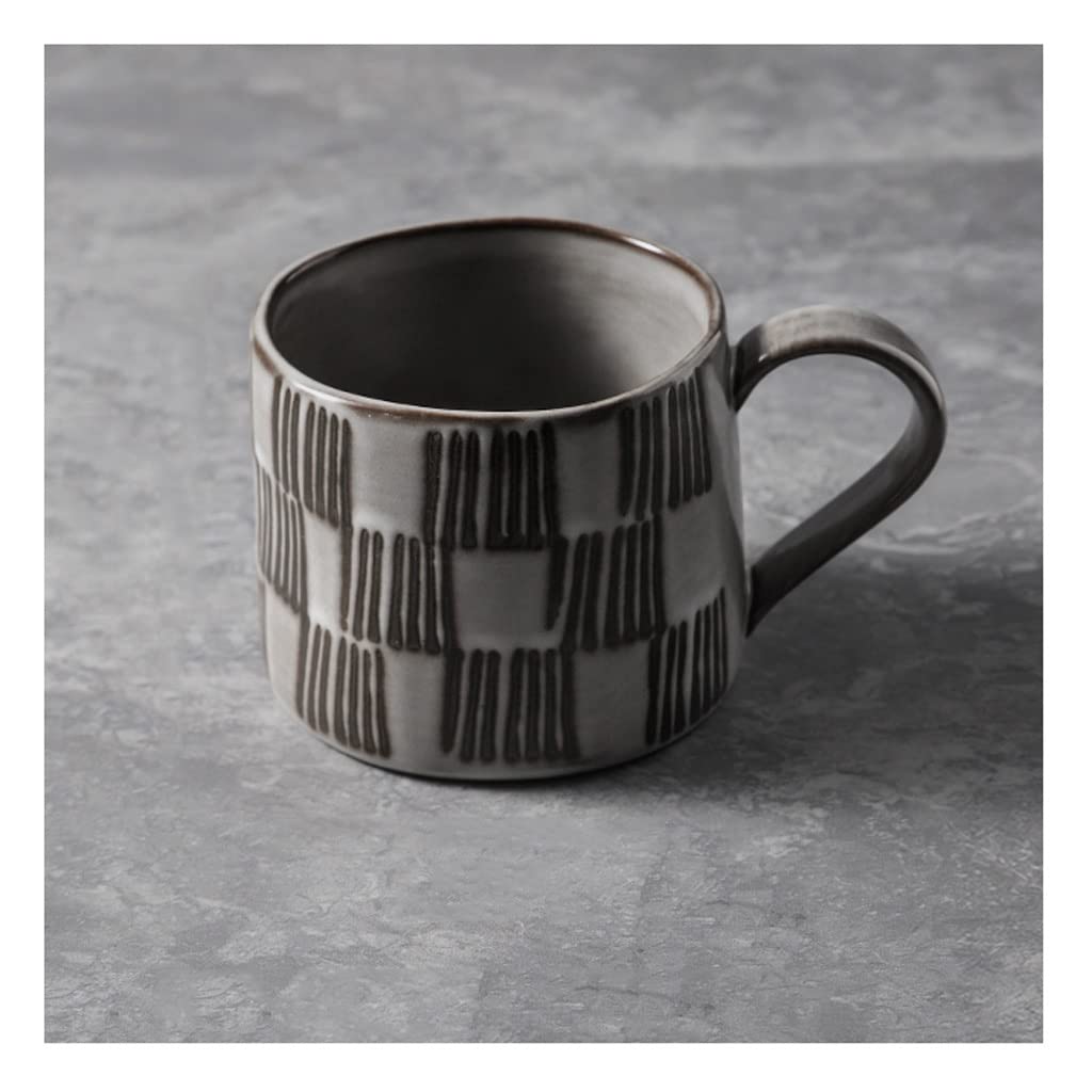 Becher Kreative Kaffeetasse Büro Keramik Paar Becher Retro Home Trinkbecher Geeignet für Kollegen, Freunde und Älteste Kaffeetasse (Farbe: Grau)