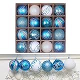 LEKEJIA 16ct 2.36”/60mm Christmas Balls Ornaments Set Shatterproof Plastic Decorative Xmas Tree Orna