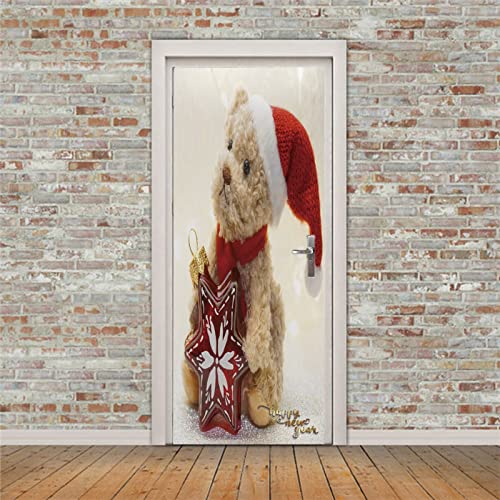 Poster de porte Noël 3D pour une ambiance chaleureuse