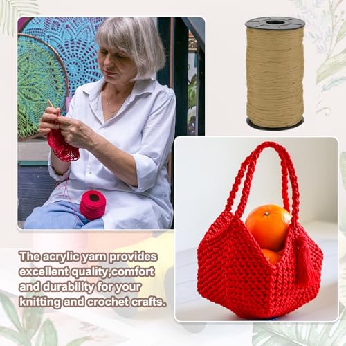 Cordon macramé 3mm fil tressé polyester marron pour tricot et loisirs