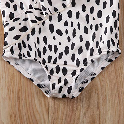 Seyurigaoka 1-6Y Toddler Kids Baby Girl Leopard Swimsuit Strap Sleeveless Ruffle Tankini Bikini Swimwear Bathing Suits (Black, 3-4 Years) - Thumbnail 7