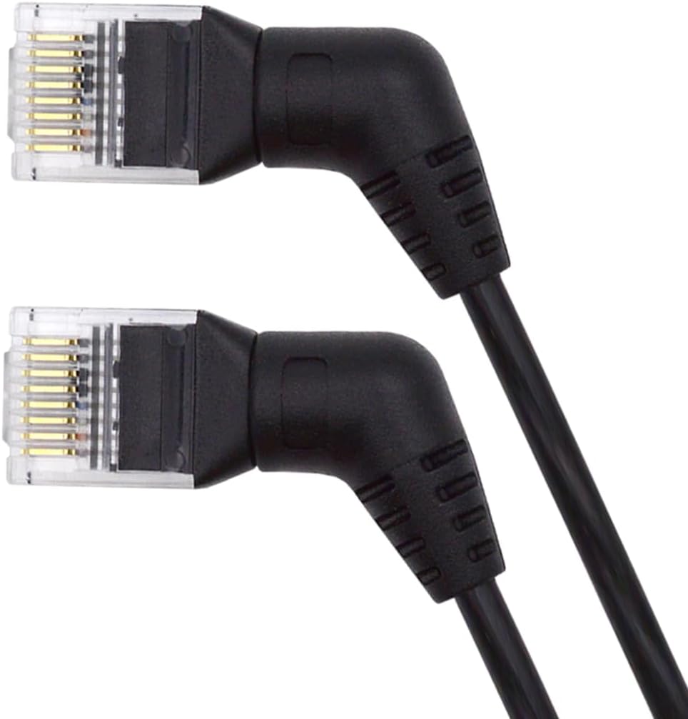 cablecc 360 Degree Angled CAT6 UTP Male to Male Rotating Cable RJ45 8P8C 1000Mbps for LAN Ethernet Network 100CM