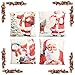 KATELUO 4 pcs Fundas navideñas para Cojines,Funda de Almohada de Navidad,Cojines Navideños Funda de Almohada,para sofá de decoración navideña, Cama, Decoración hogareña 45 cm x 45 cm. (Papá Noel)