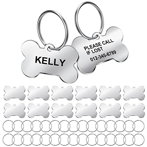 200 Pack Dog Tags Bone Shape Small Aluminum Blank Dog Tags For Engraving Personalized Name Phone Number Pet Id Tag Pendants For Dog Cat 100 Pcs Dog Name Tag With 100 Pcs Dog Collar Rings For Tags #TOP29