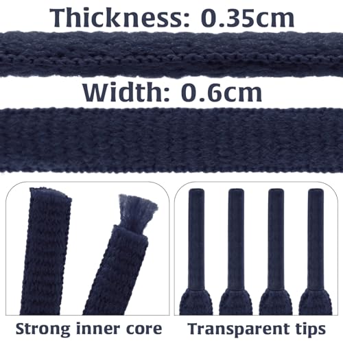 Image of DELELE 2Pair Oval Shoes laces 42 Colors Half Round 1 /4 inchAthletic ShoeLaces for Sport /Running Shoes Shoe Strings