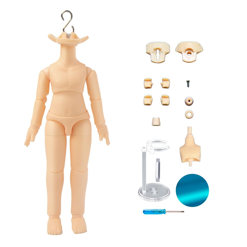 XiDonDon New 4.2 inch/4.6 inch Doll Body 1/12 YMY PVC Body for GSC,STO,1/12 BJD Doll Head Movable Spherical Joint Dolls Action Figure Toys (11.8cm Normal White)