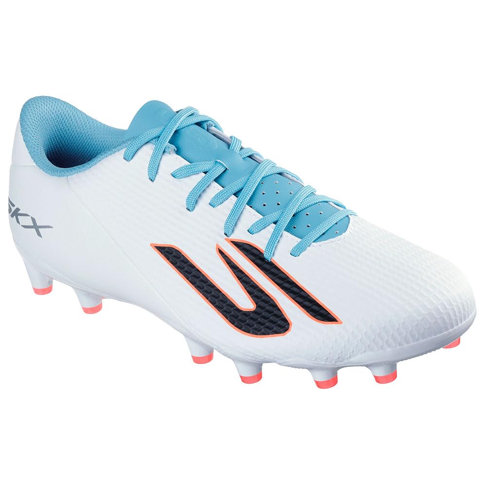 Skechers Men's White,Turquoise Skx_2 Academy Ag Shoes In White/Turquoise, Size 8 | Synthetic