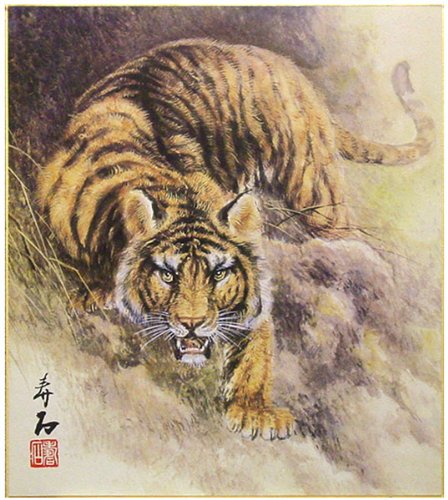 松本鐵之(松本鉄之)作  猛虎 10号 日本画 額付き 絵画 虎 寅年 Amazon.co.jp: 松原寿石 干支色紙 ： 寅 「 猛虎之図 」 アート