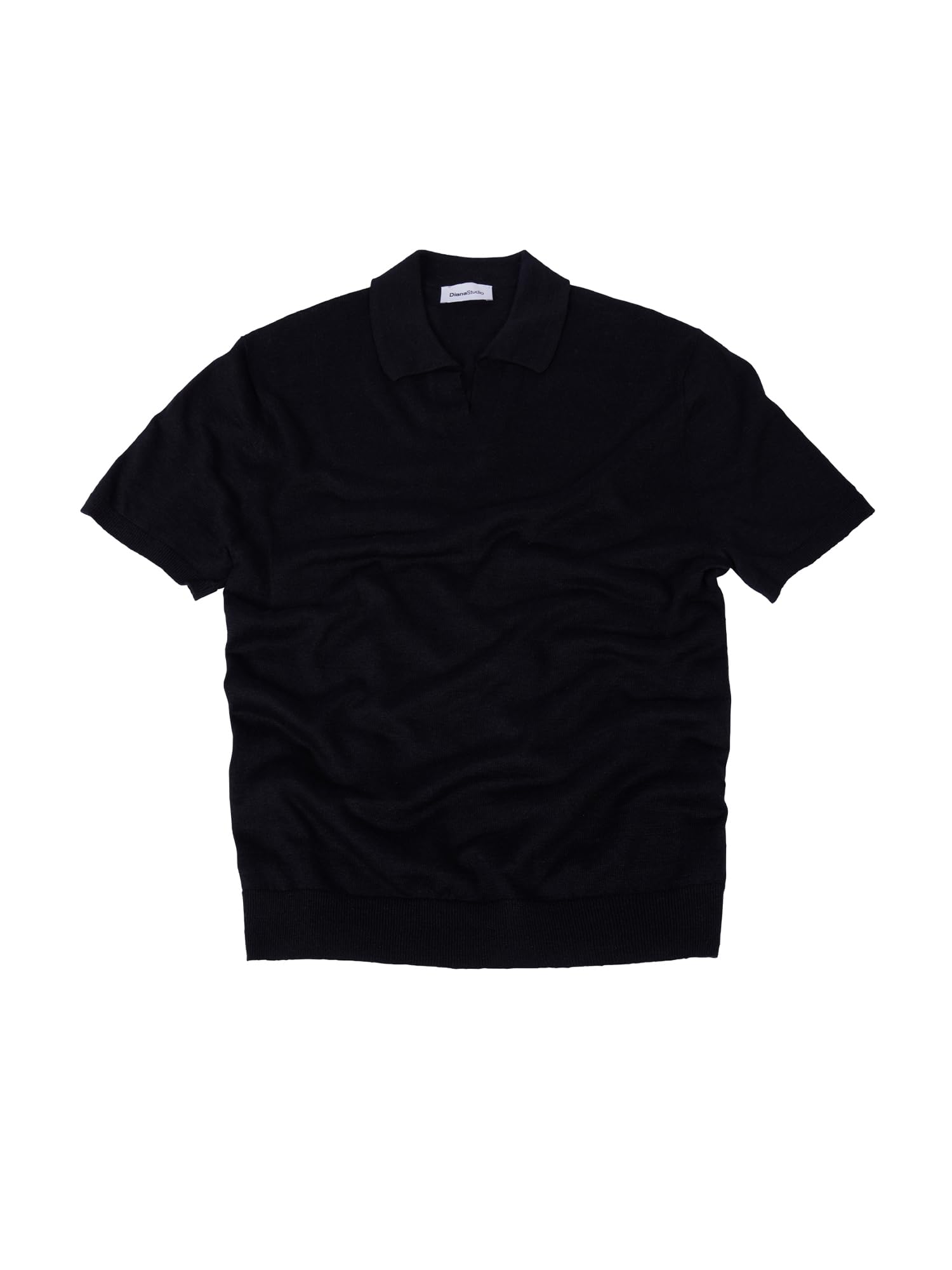 Diana Studio – Polo aus Strick ohne Knöpfe, Herren, 100% Leichtes extra gedrehtes Baumwollgewebe, Kurzarm, Casual Fit