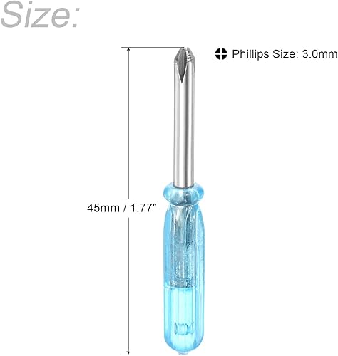 Miniatura 7 de uxcell Mini destornillador Phillips, cabeza cruzada de 0.079 in, 1.772 in de longitud para reparación de electrodomésticos pequeños, 2 unidades