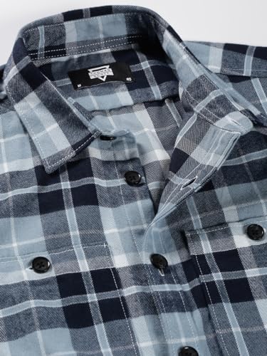 Image of Thomas Scott Men's | Checks | Full Sleeve | Regular Fit | 100% Cotton | Double Pocket | Spread Collar | Casual Shirt