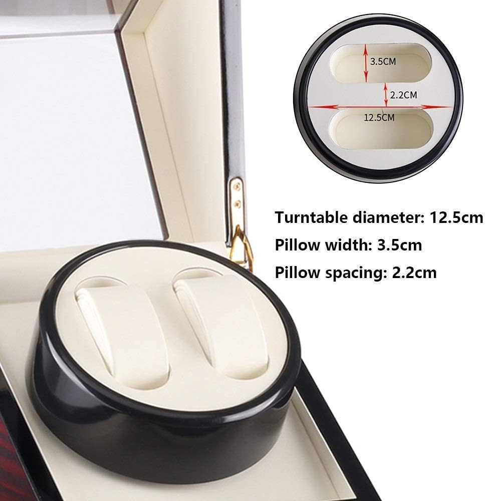 FENOKD Double Watch Winder, Extremely Silent Motor, Wood Shell Piano Paint Exterior,Fit Lady and Man Watches, Red