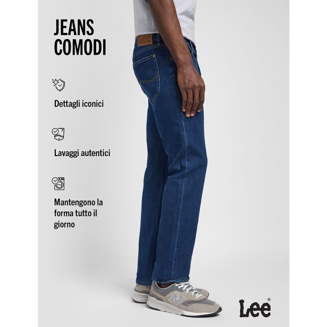 Lee - Jeans Uomo - vestibilità Dritta Regular - Daren Zip Fly - Stone Molto Scuro