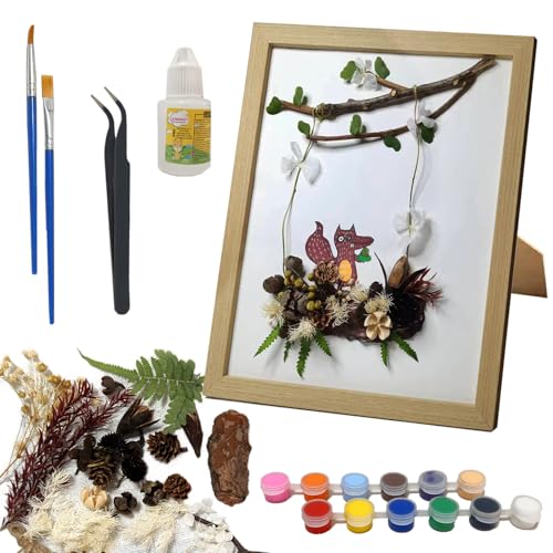 Cadre Photo 3D Profond 22 x 27 cm, Boîte D'Ombre avec des Fleurs sèches pour Les Loisirs créatifs & comme Cadeau