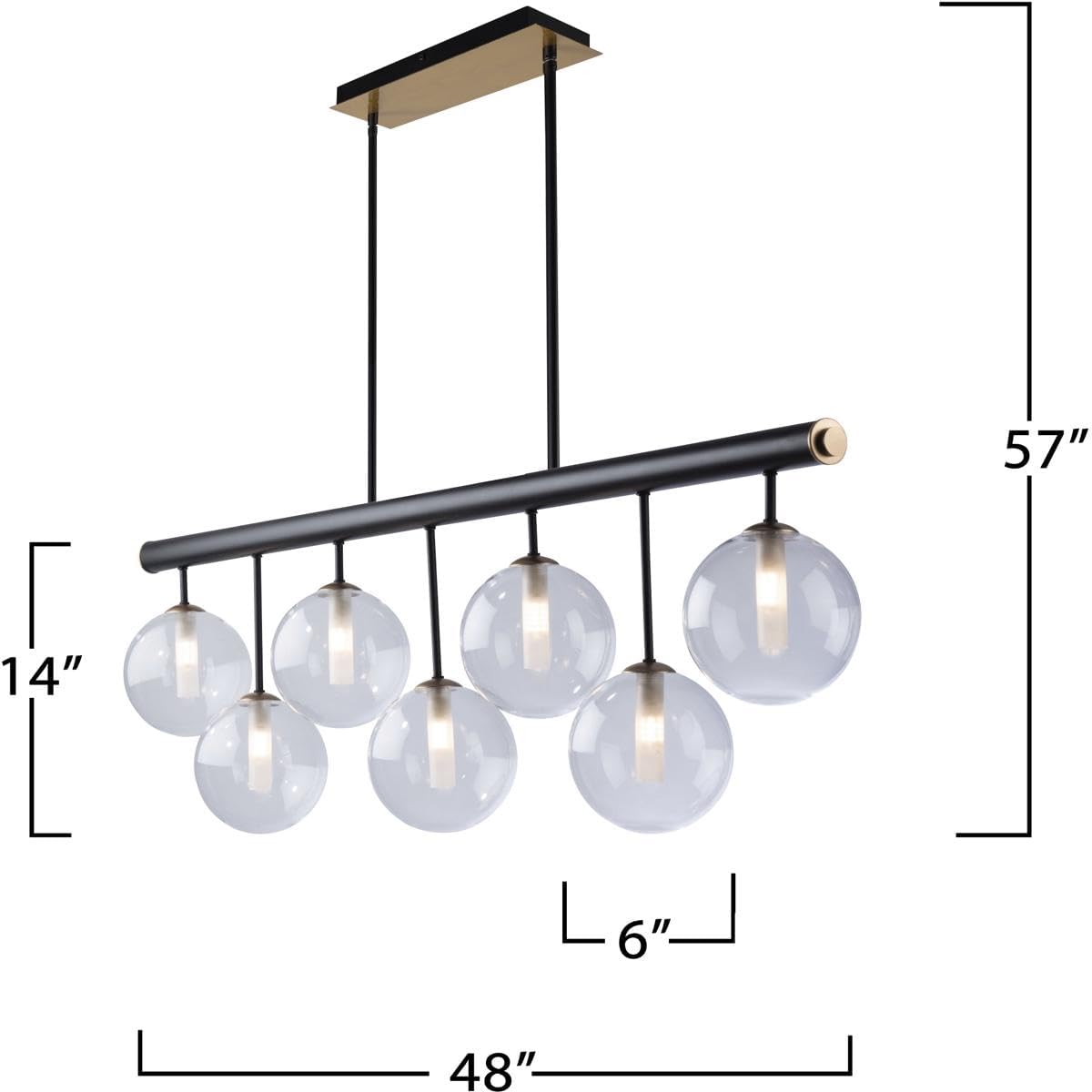 Aurelia - 7 Light Island-14 Inches Tall and 6 Inches Wide