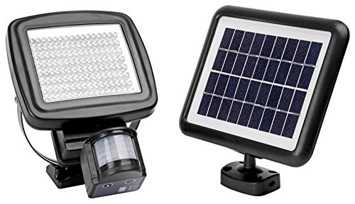 1000 Lumen - MicroSolar - 126 LED - Lithium Battery - Digitally Adjustable TIME & LUX with Button - Vertically and Horizontally Adjustable Light Fixture - Solar Motion Sensor Light