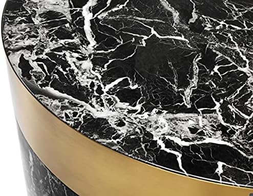 Casa Padrino coffee table black/brass Ø 80 x H. 41 cm - Luxury Living Room Table