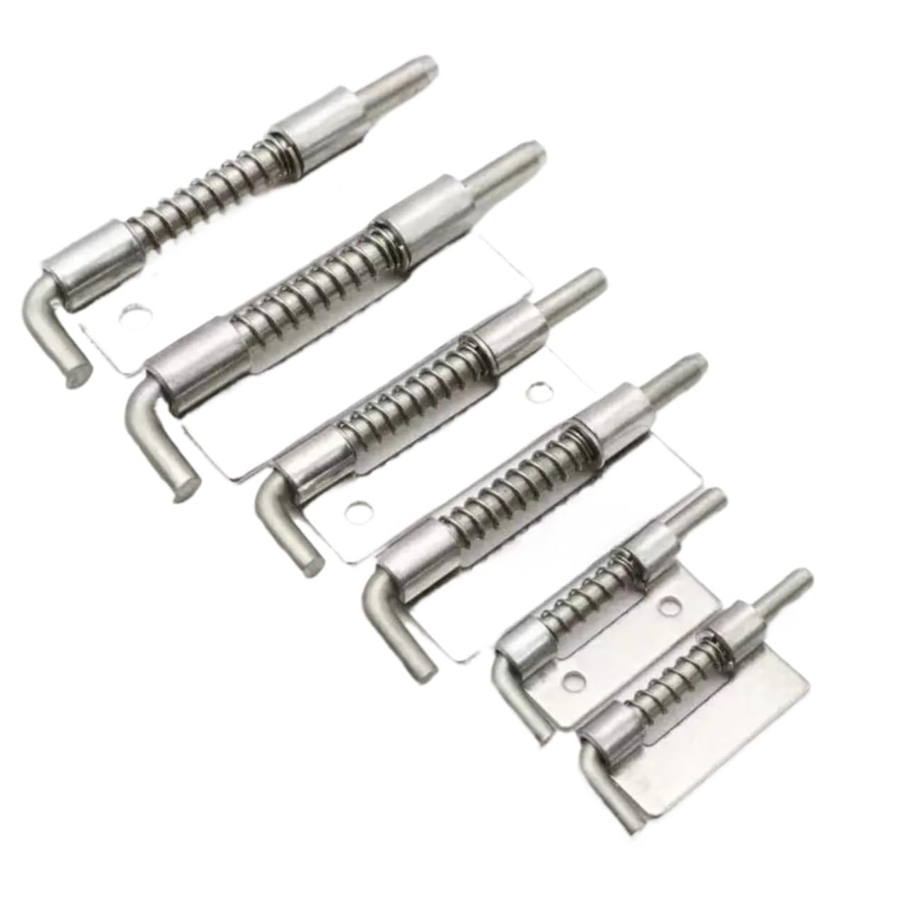 Spring Latch 10Pcs Stainless Steel Spring Loaded Door Lock Bolts Padlock Clasp Catch Lock Sliding Bolts Lock Anti-Theft Door Latch(Right-2inch)