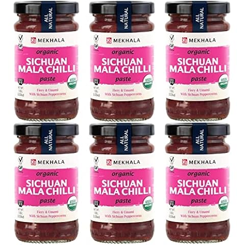 Mekhala Organic East Asian Cooking Pastes 3.53oz (Szechuan Mala, 6) Cover