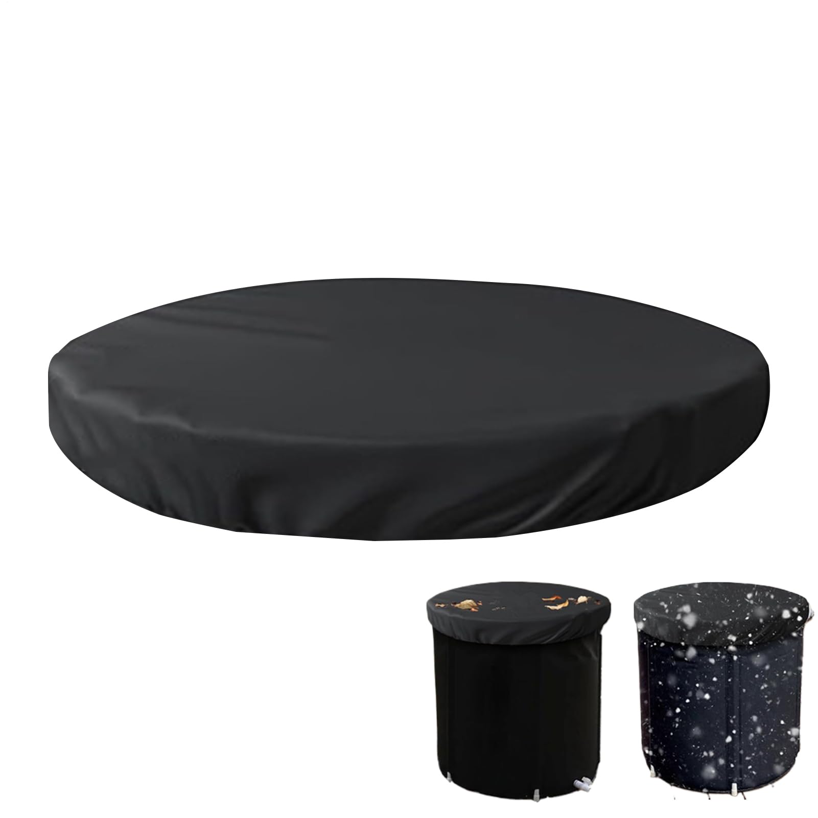 Ice Bath Tub Cover, Cold Plunge Lid, Oxford Cloth Ice Bath Tub Dust Cover Adjustable Elastic Ring, Outdoor Round Bath Cover Top Protector Spa Waterproof Thermal Ice Bath Top With Cold Iron Foil
