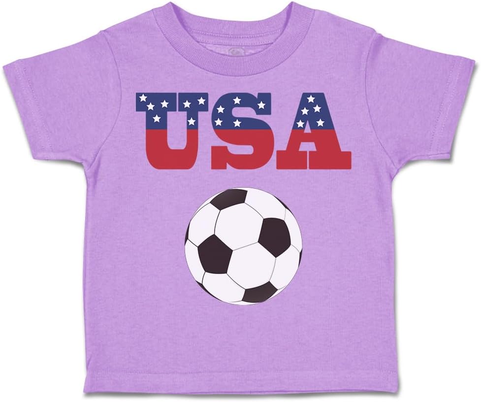 Toddler T-Shirt Soccer USA Soccer Ball Soccer Cotton Soccer Ball Boy & Girl Clothes USA Soccer Baby Funny Tee Lavender Design Only 4T