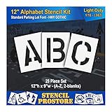 Pavement Stencils - 12 inch Alphabet KIT Stencil Set - (28 Piece) - 12