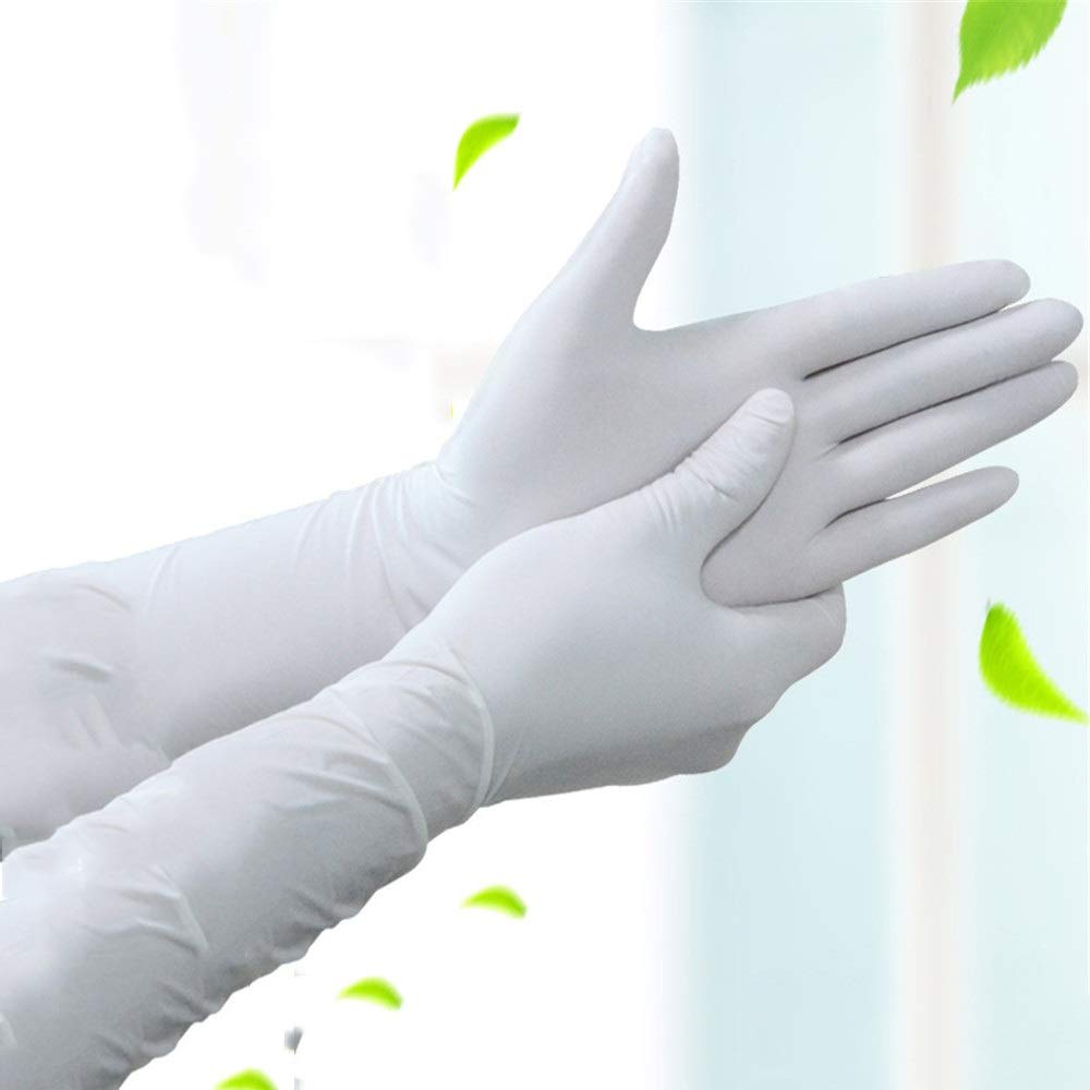 Guantes Resistentes al Calor nitrilo desechable se refiere a ácido Laboratorio Industria de la electrónica de cáñamo y Guantes de nitrilo Blanco de operación Resistente a los álcalis (1000)