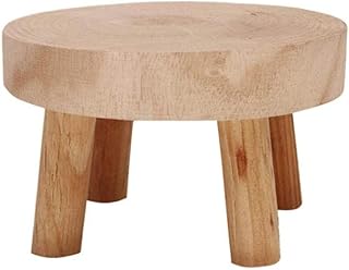 courti Supporto per Piante in Legno Piccolo Sgabello, Base Vaso di Fiori Sgabello Porta Piante da Interno per Esterni, Stabile E Robusto Supporto Decorativo per Piante