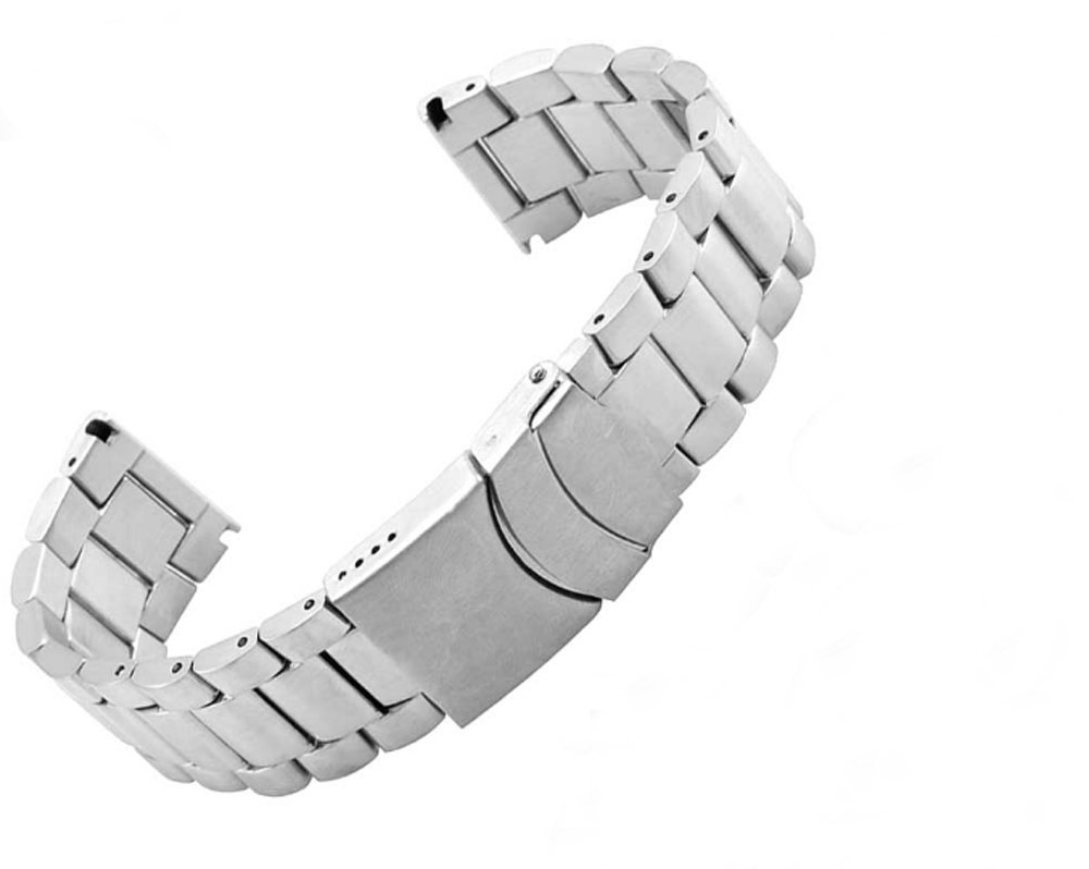 [Pasek Richie] 23 mm czarny/srebrny pasek do zegarka ze stali nierdzewnej do Luminox 3050|3051|6402 Srebrny