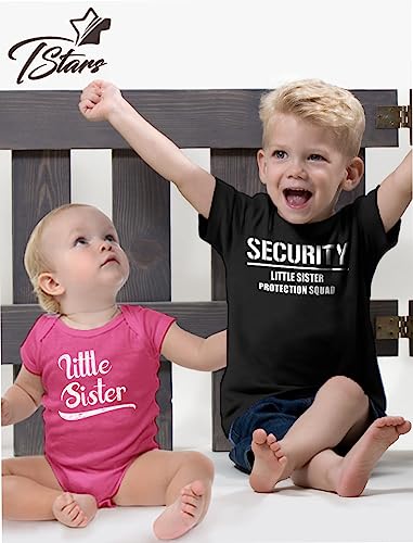 Tstars Funny Security Squad Big Brother Little Sister Matching Sibling Outfits Toddler Kids Tshirt & Baby Bodysuit Set2