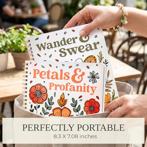 Image of Beautiful Coloring Book Set of 2 for Adult Relaxation - Funny Coloring Books with Floral Designs for a lot of Laughs - The Perfect Stress-Relieving, Funny and Unique Gift for Women & Best Friends