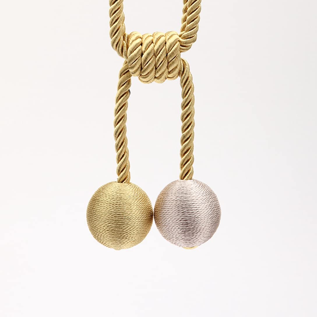 2 Pcs Double Balls Curtain Tiebacks Holdbacks Ropes Home Decor Curtain Holder for Living Room Bedroom